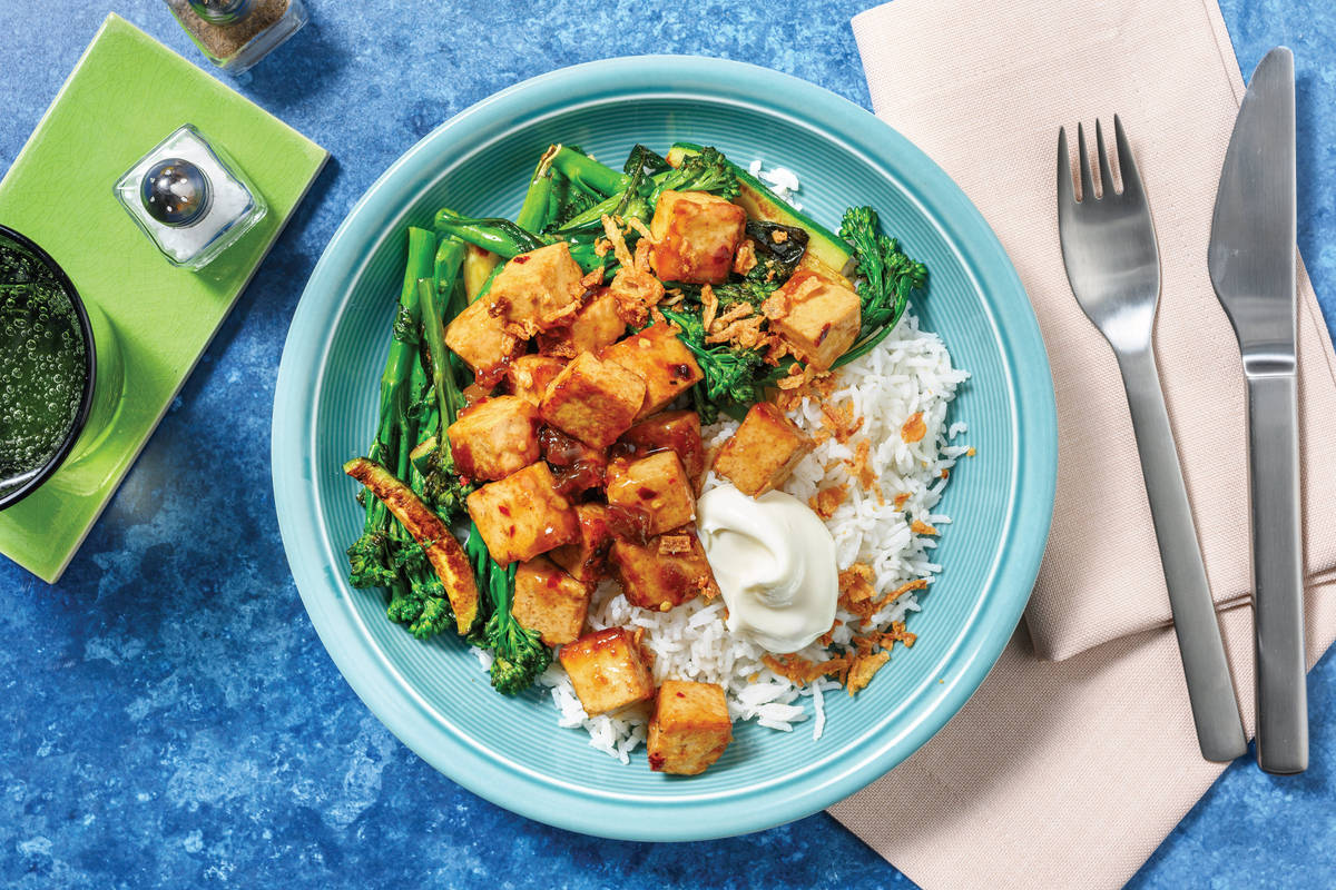 Sweet-Soy Tofu & Plum Sauce