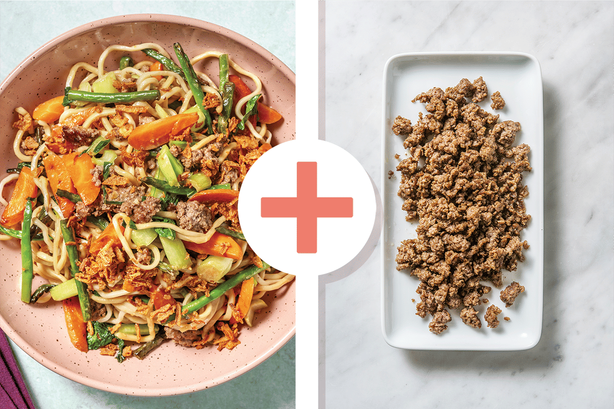 Quick Double Beef Katsu Curry Noodles