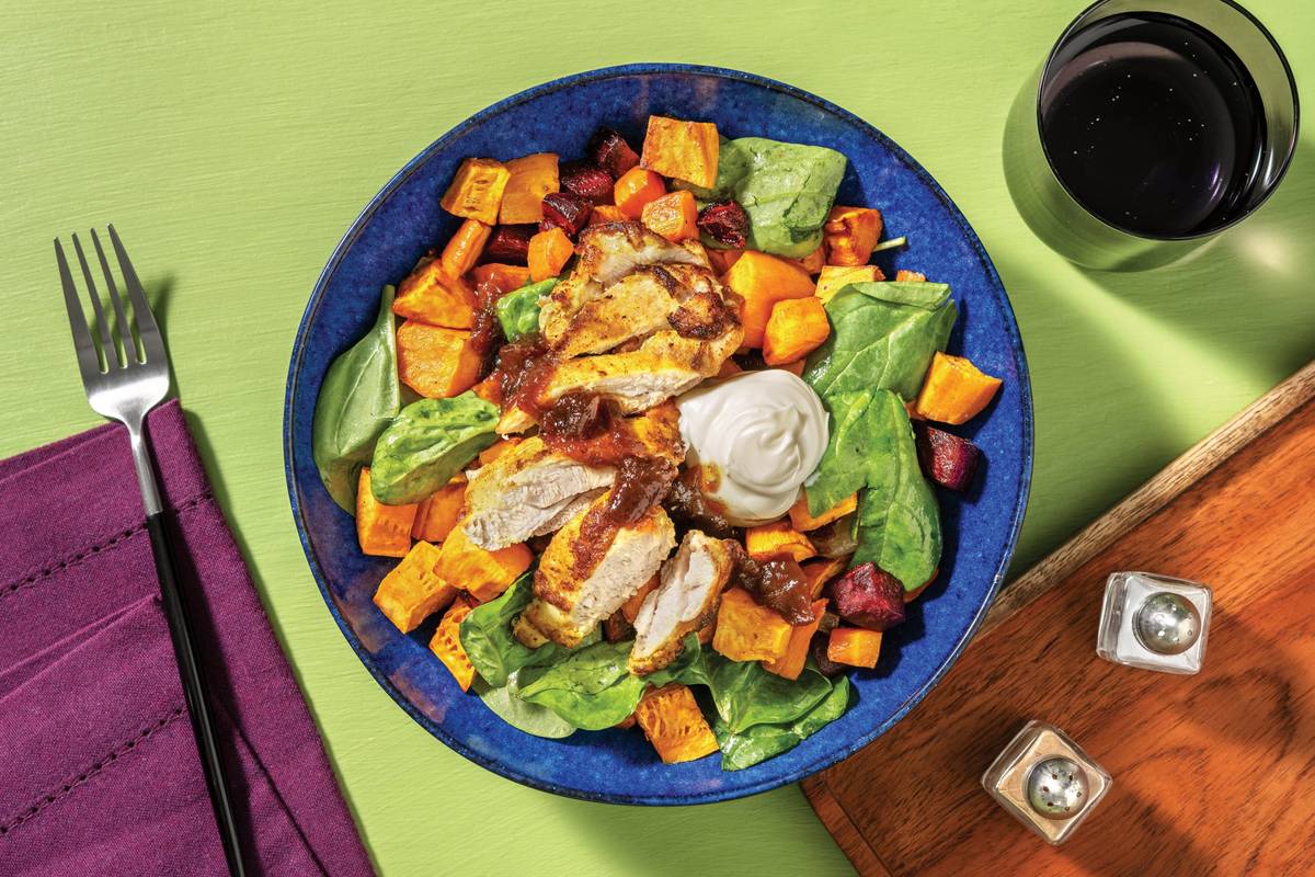 South American-Style Chicken & Roast Pumpkin Toss