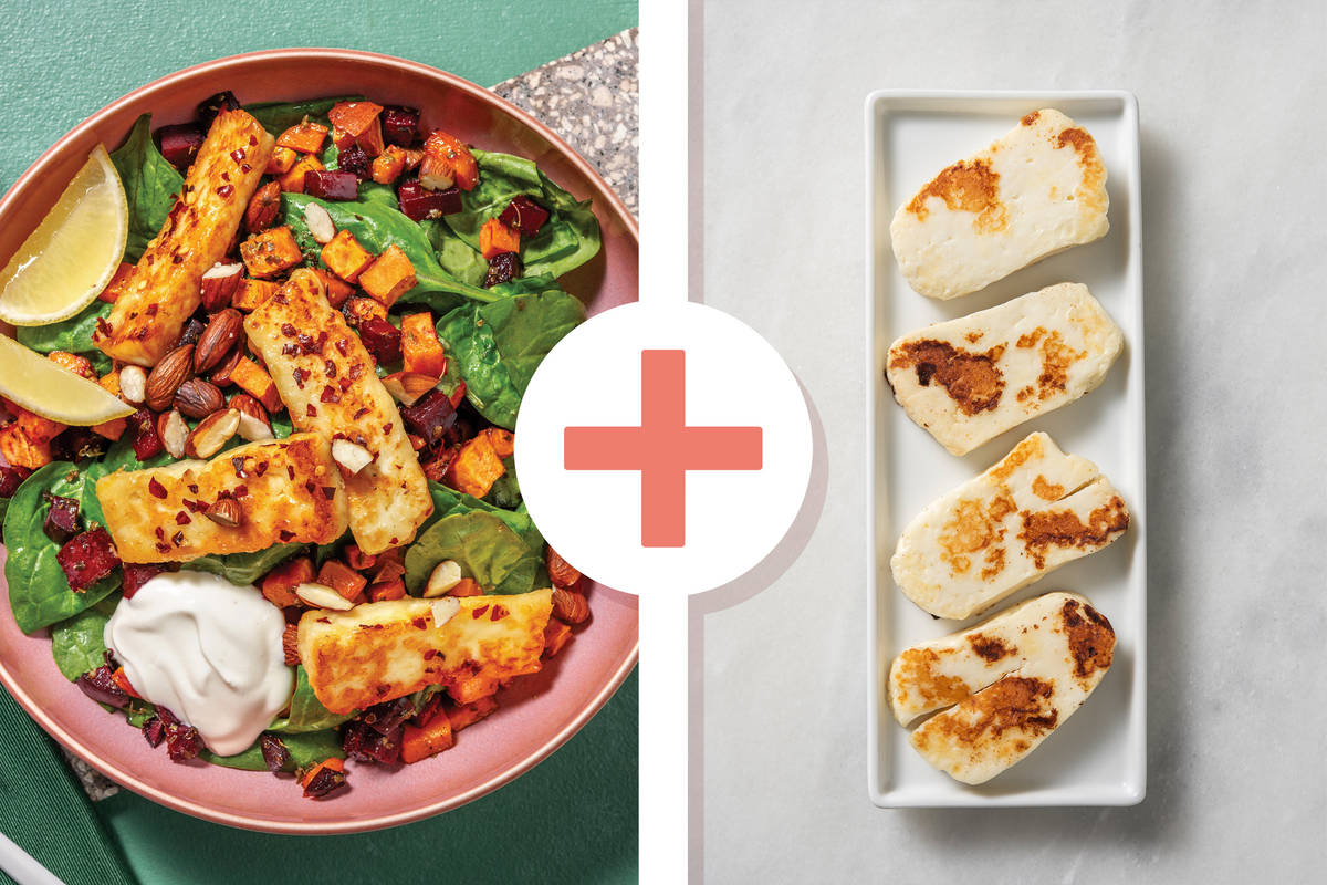 Double Honey Glazed Haloumi & Roast Veggie Toss