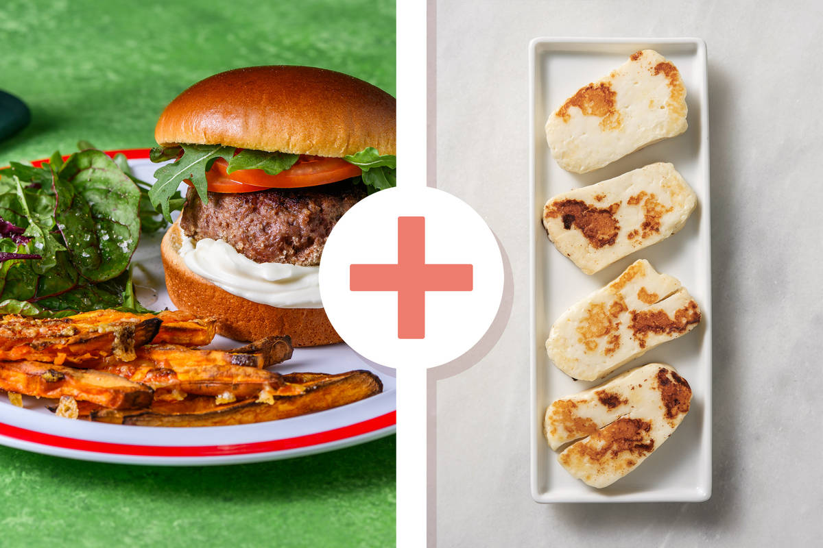 Italian Beef & Haloumi Burger