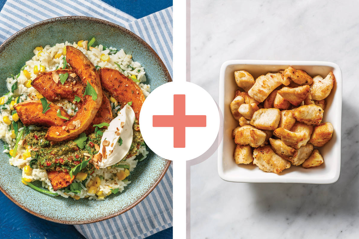 All-American Roast Pumpkin, Chicken & Chimichurri