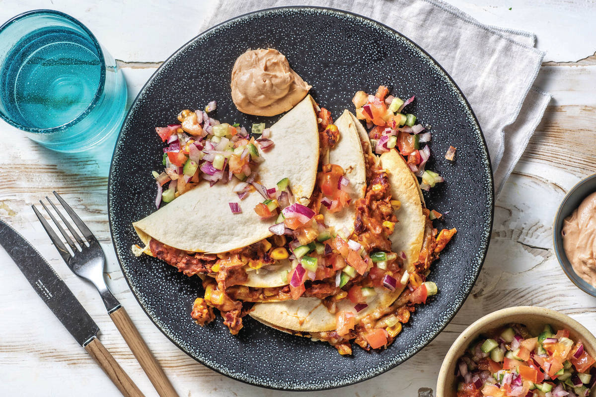 Short-Cut Cheesy Bean Quesadillas