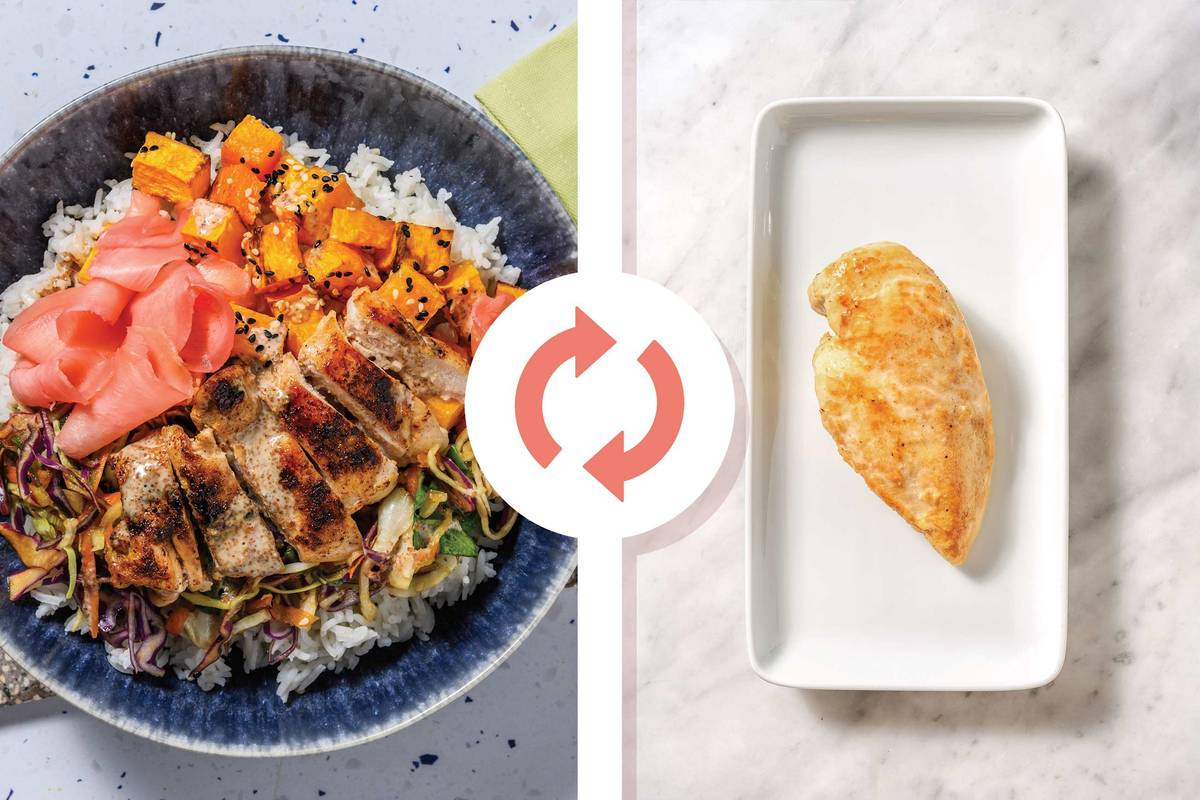 Grilled Sesame Chicken Poke Rice Bowl