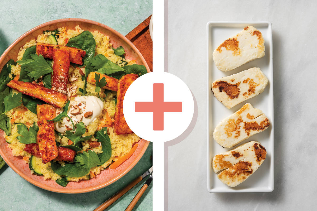 Double Honey Haloumi & Fluffy Veggie Couscous