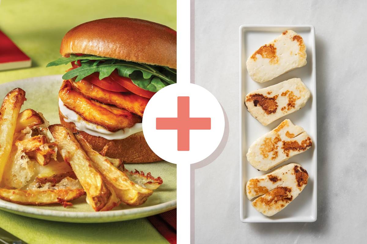 Easy Peri-Peri Chicken & Haloumi Burger