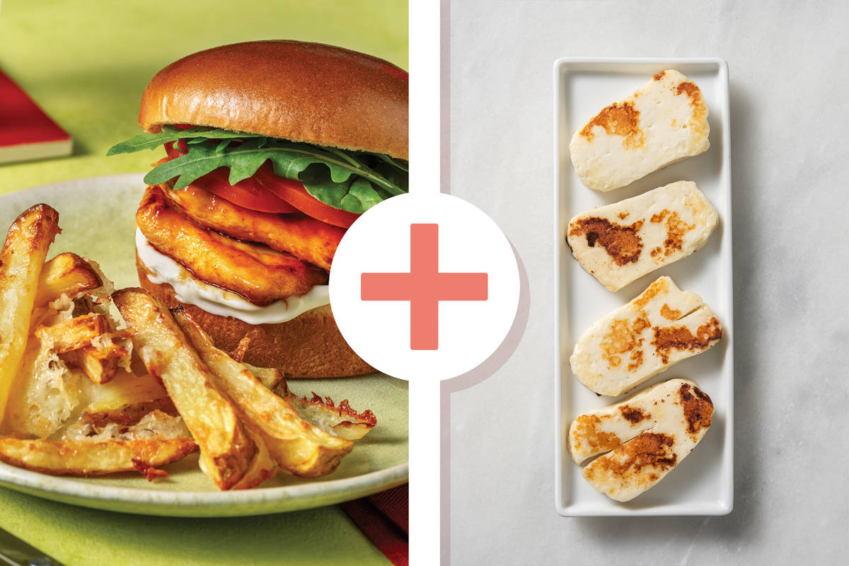 Easy Peri-Peri Chicken & Haloumi Burger