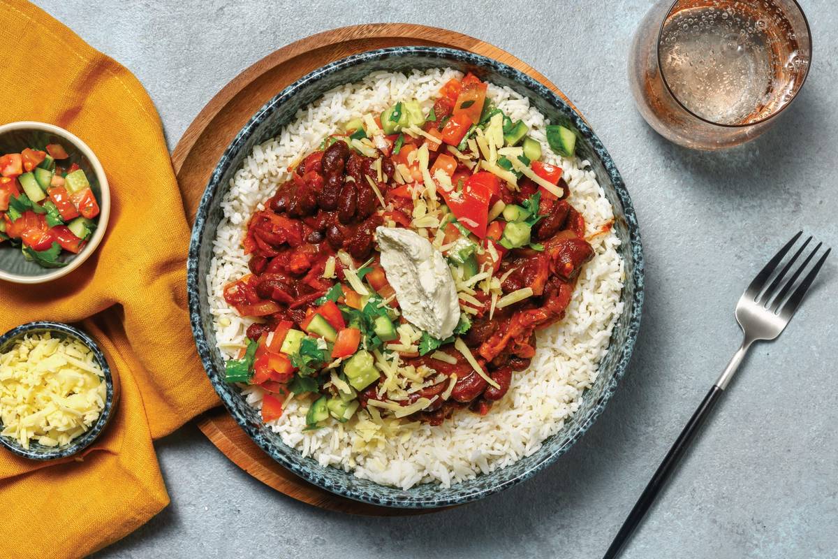 Saucy Tex-Mex Pork & Bean Burrito Bowl