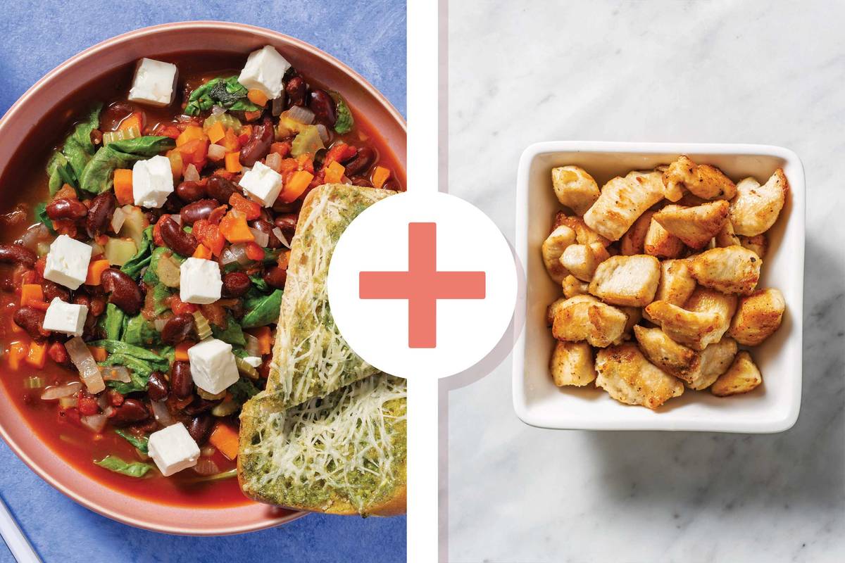 Tuscan Veggie Bean & Chicken Soup