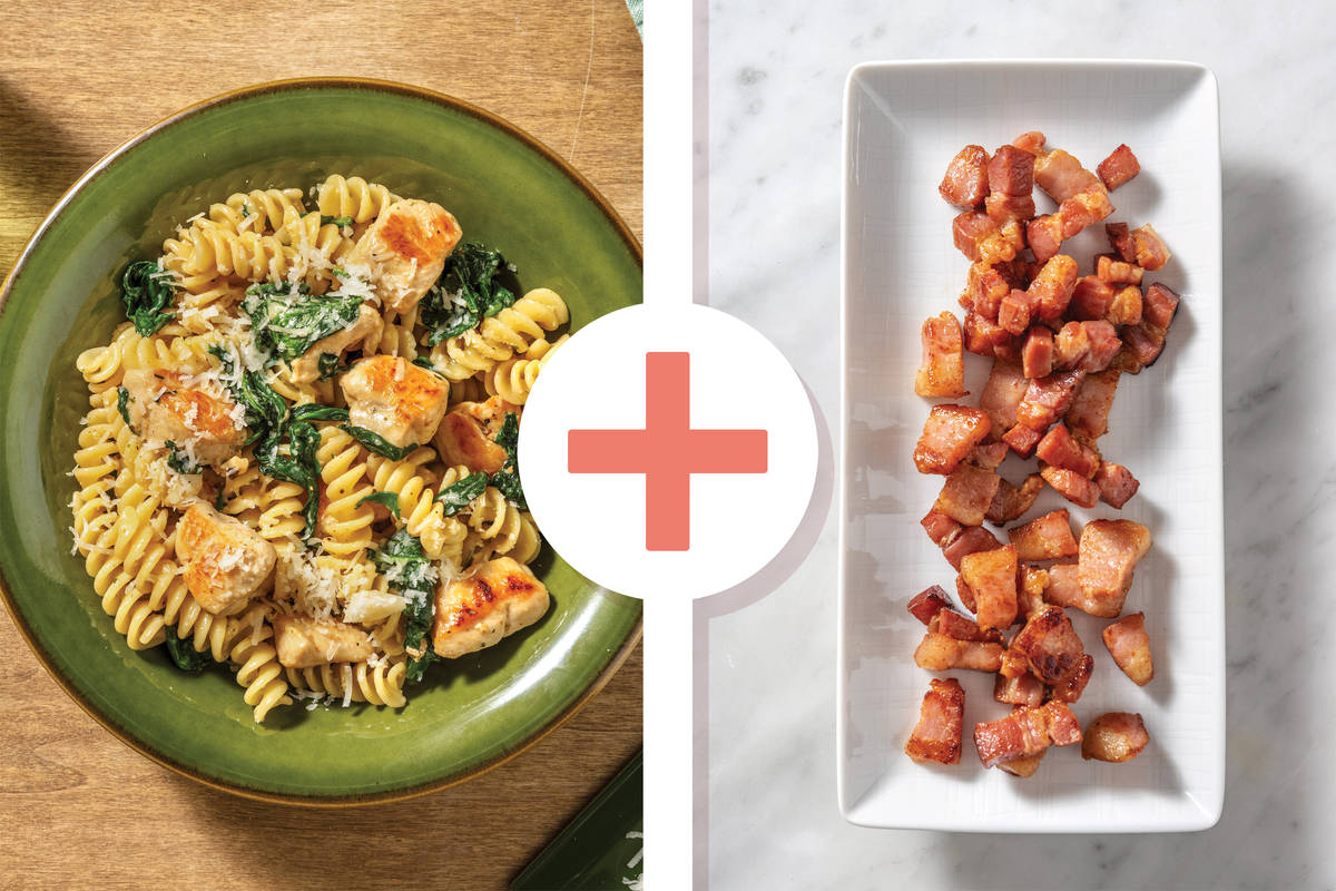 Quick Creamy Chicken & Bacon Fusilli