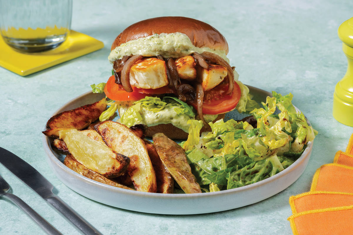 Double Hearty Haloumi & Caramelised Onion Burger