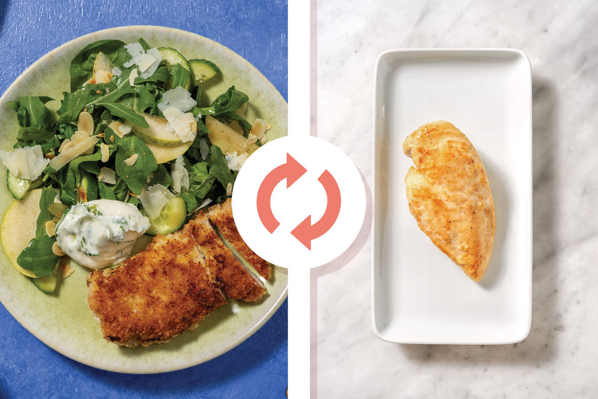 Easy Italian Chicken Cotoletta  & Cucumber Pear Salad