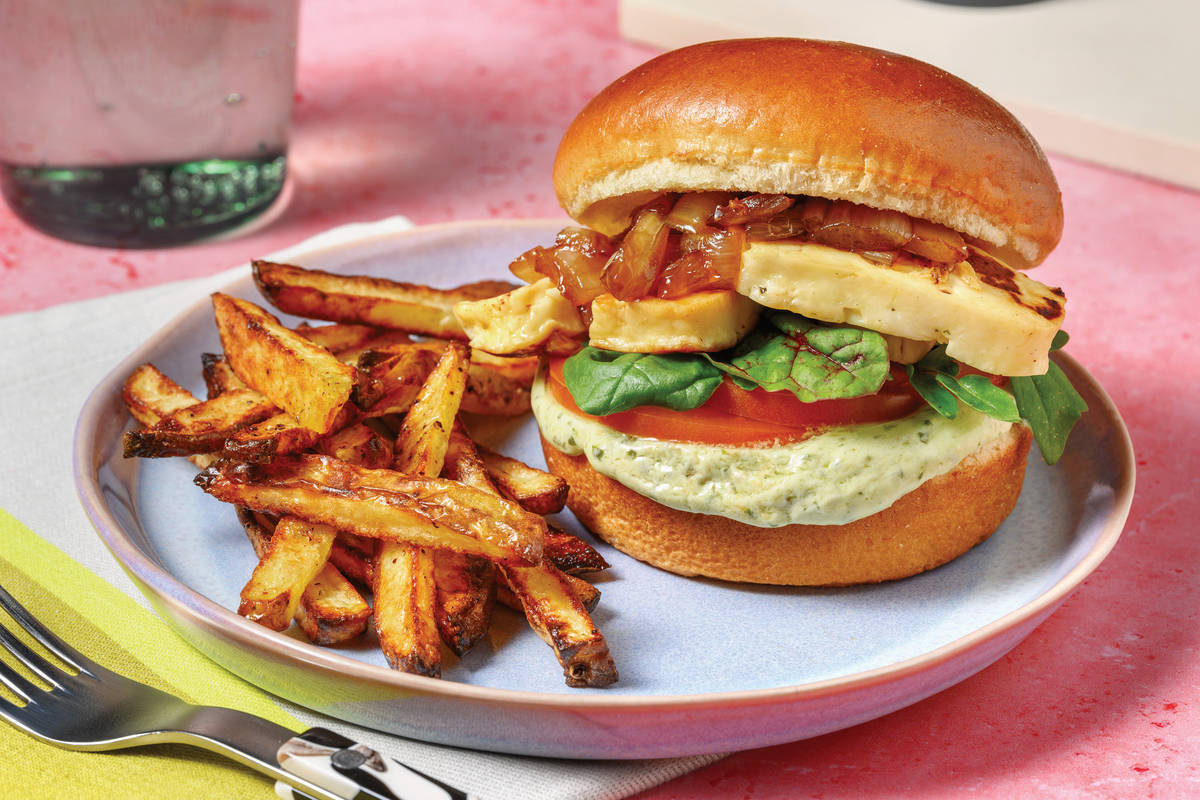 Haloumi & Caramelised Onion Burger
