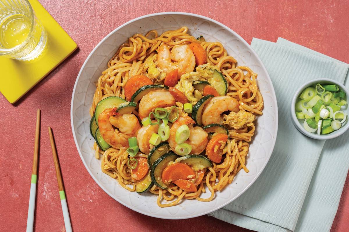 NZ Quick Bacon & Prawn Singapore-Style Noodles