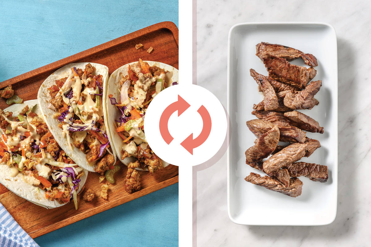 Teriyaki Beef & Celery Slaw Tacos 