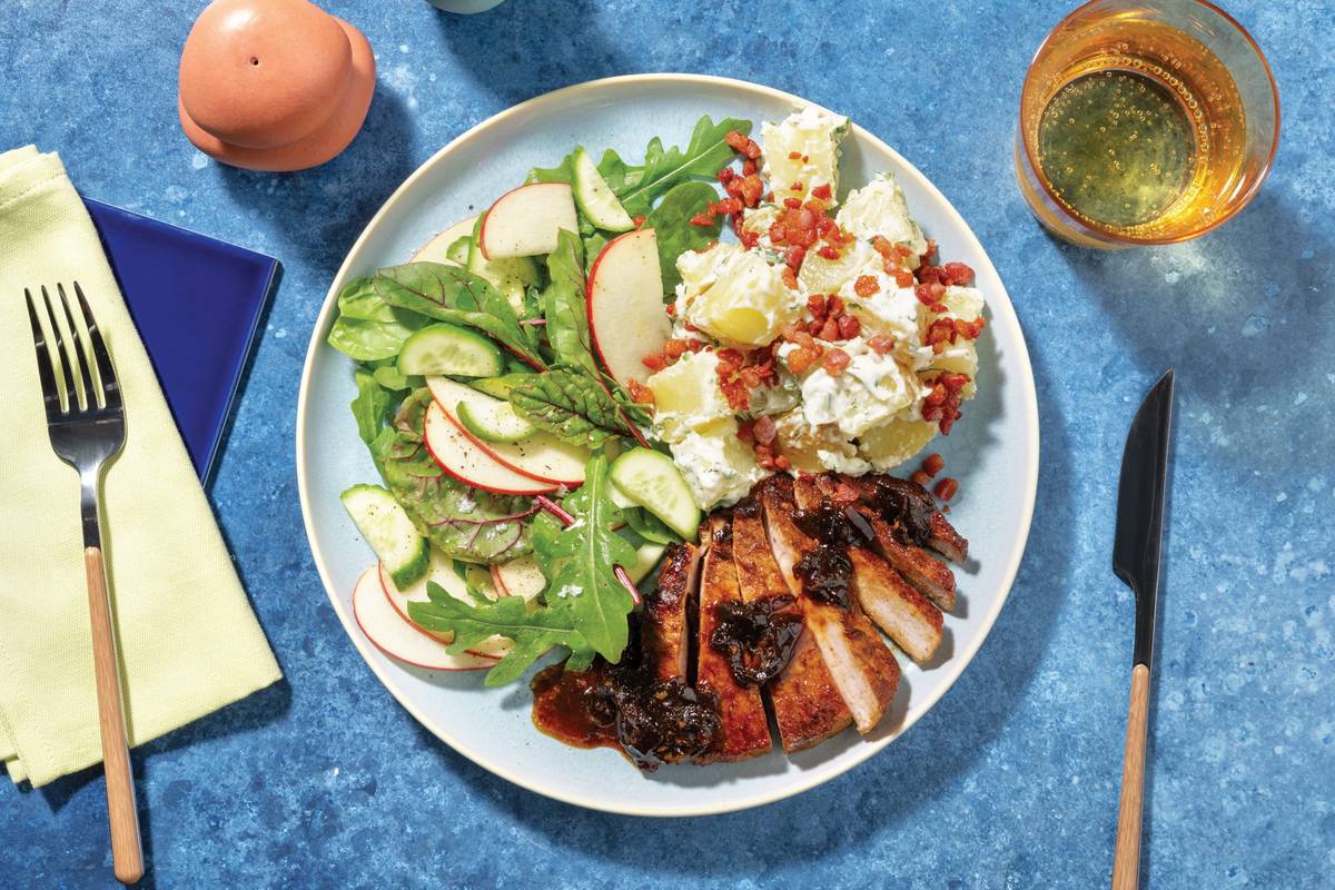 Double Saucy Pork & Creamy Bacon Potatoes