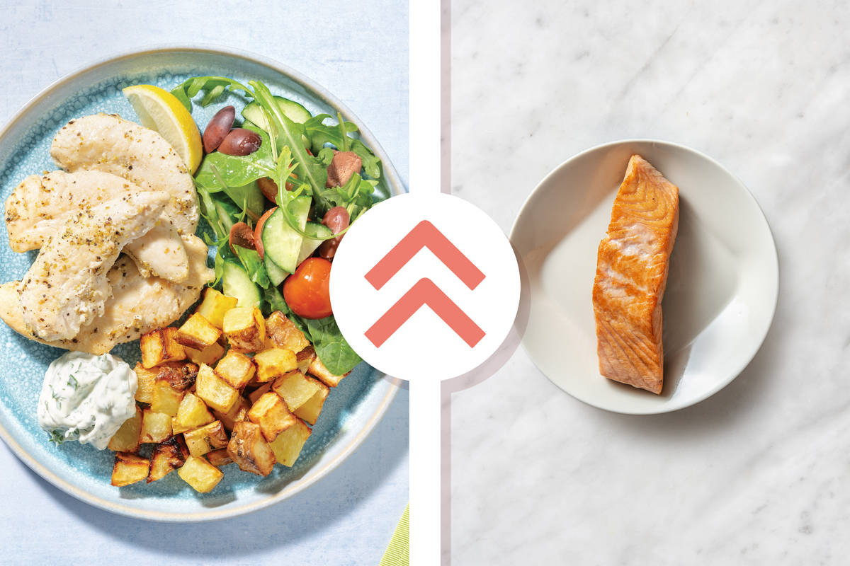 Greek-Style Salmon & Tomato-Olive Salad