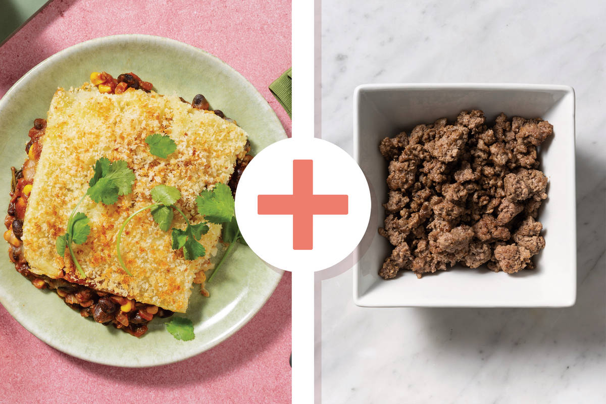 Fiery Mexican Black Bean, Beef & Veggie Pie