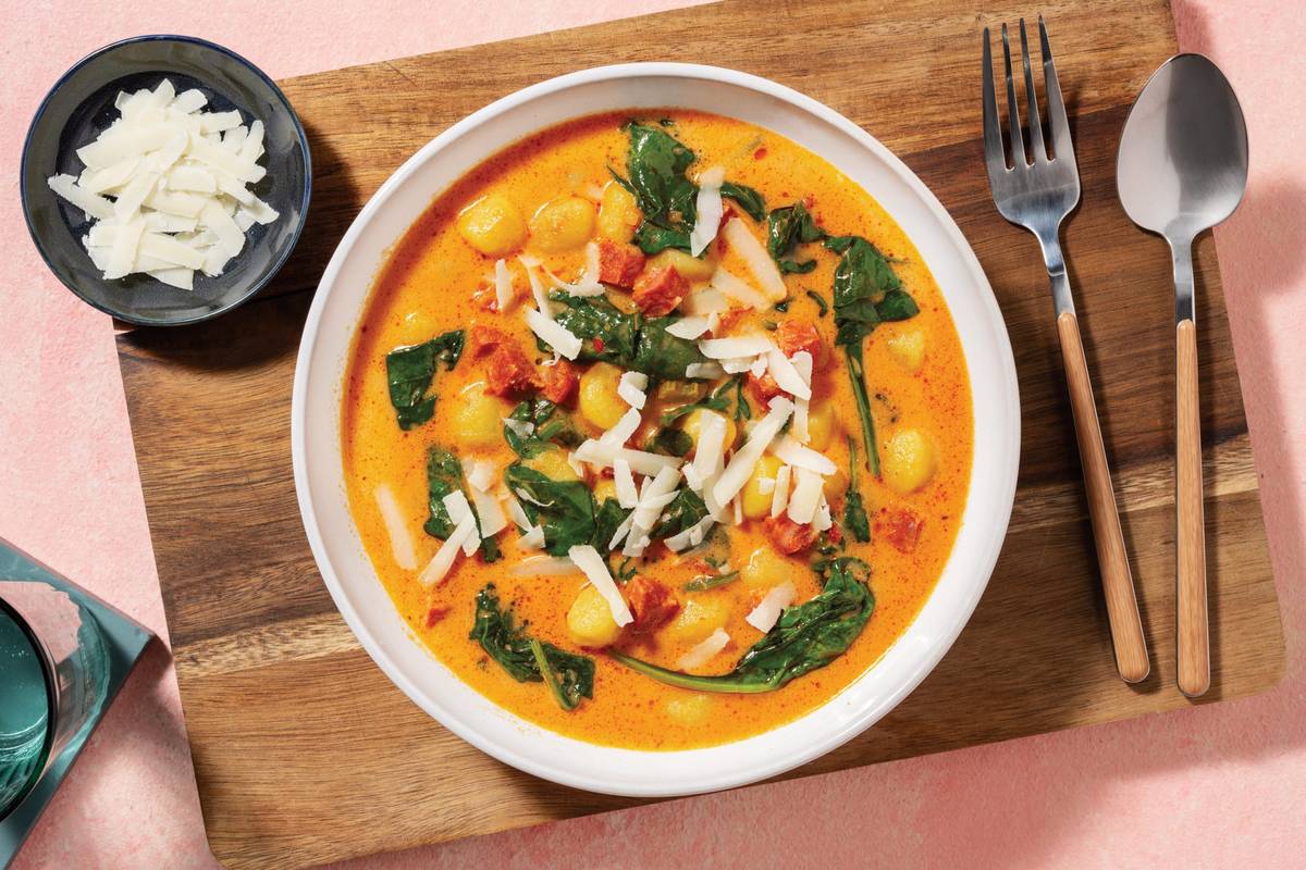 Creamy Double Chorizo & Gnocchi Soup