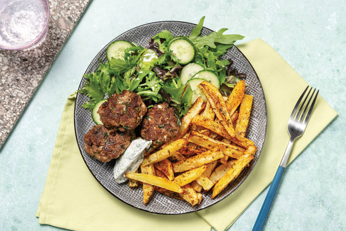 Mediterranean Beef, Spinach & Fetta Rissoles