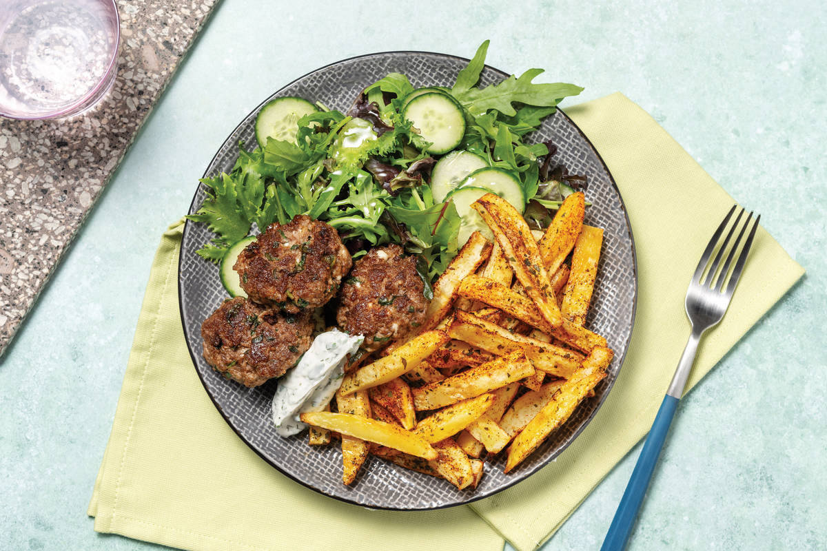 Mediterranean Beef, Spinach & Fetta Rissoles