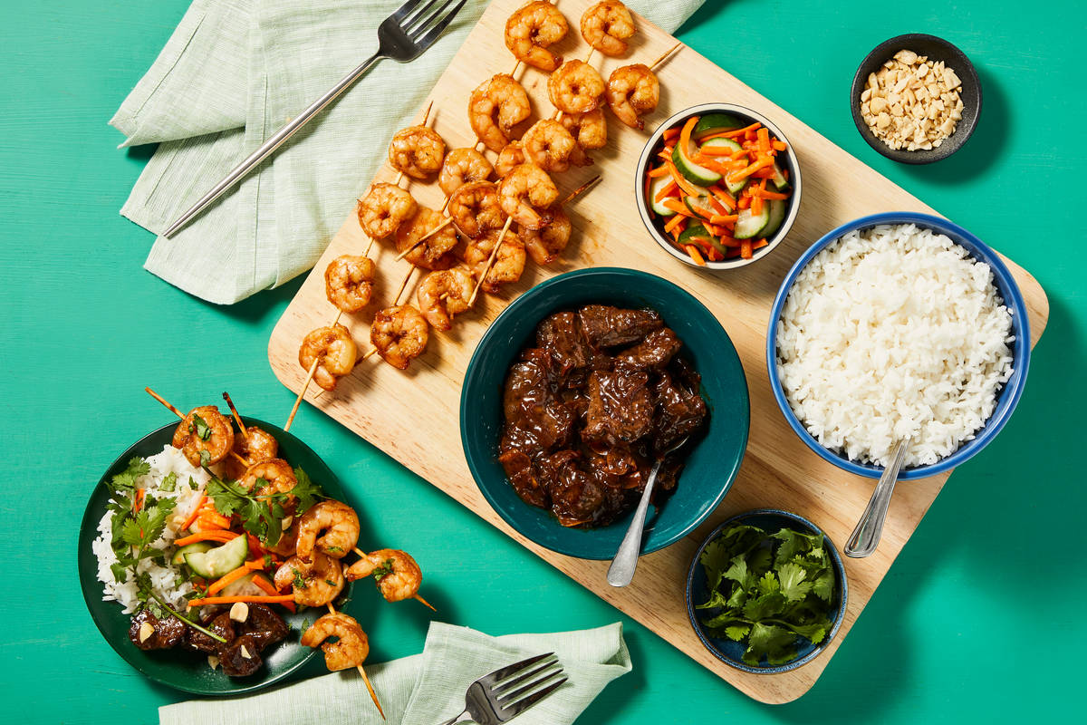 Vietnamese Shrimp Skewers & Shaking Beef