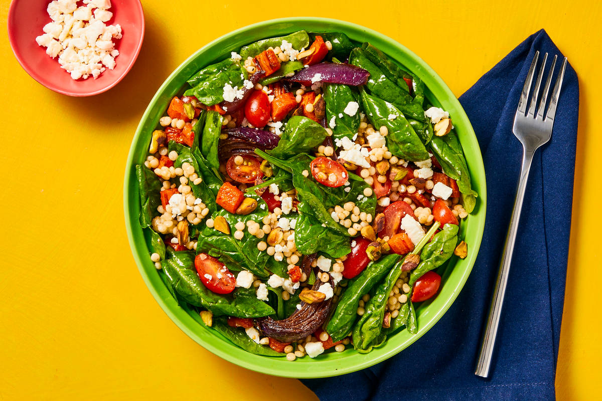 Spinach Salad with Chicken & Couscous