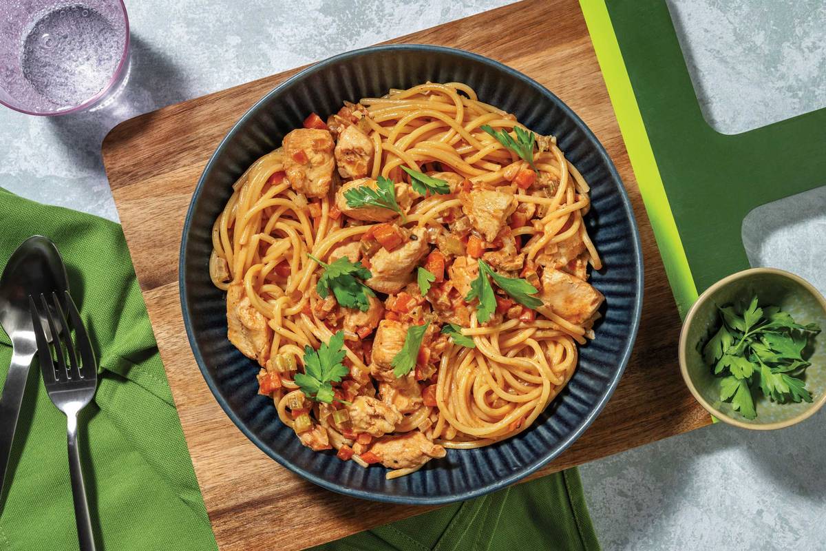 Creamy Chicken & Tomato Spaghetti