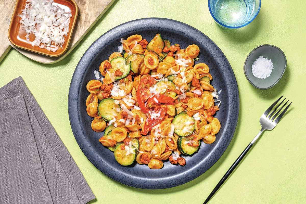 Easy Chorizo & Semi-Dried Tomato Pasta