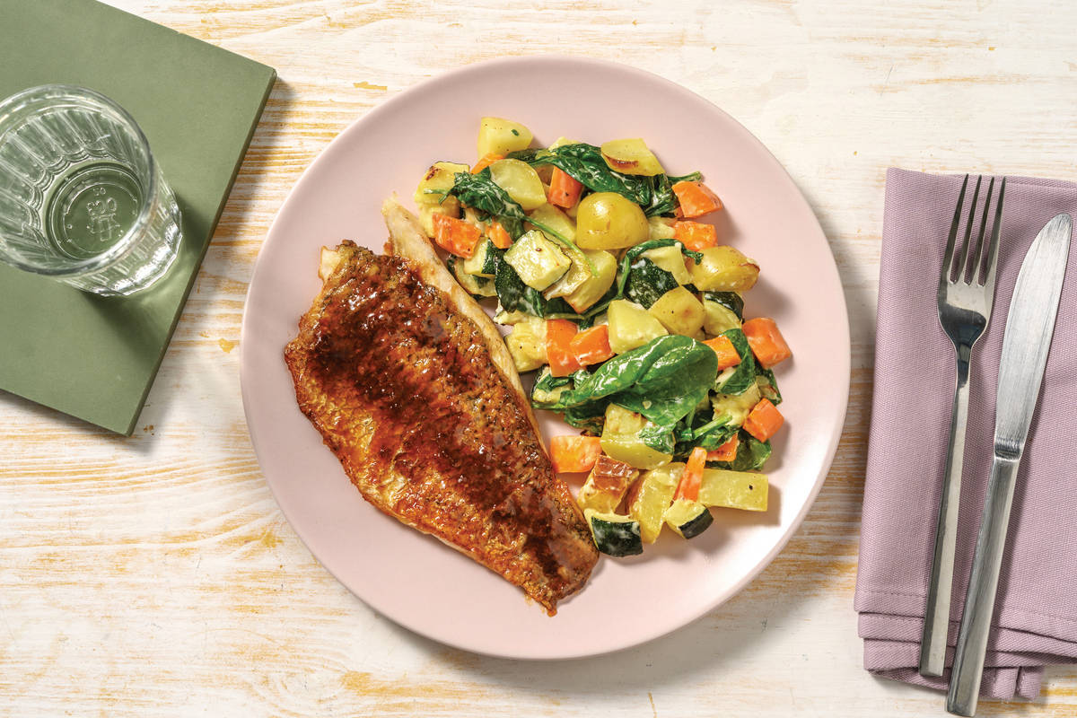 Seared Barramundi & Soy-Ginger Glaze