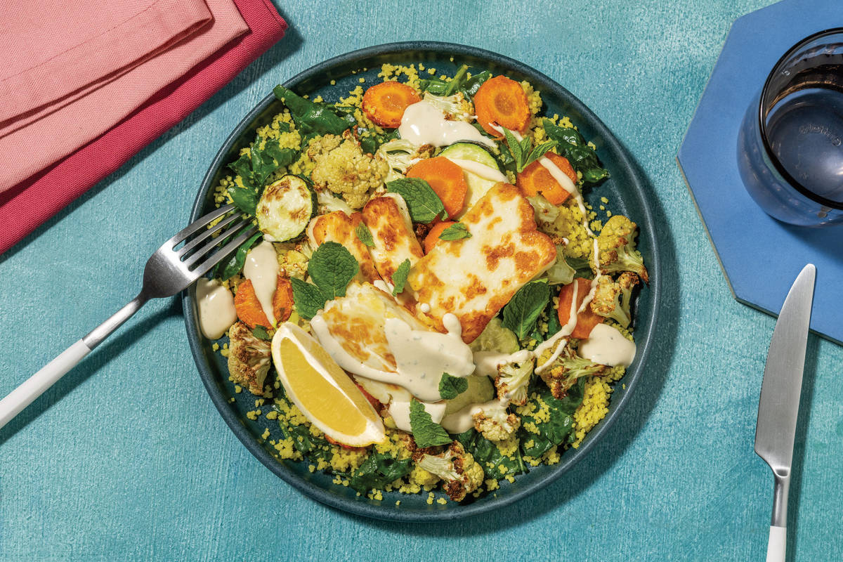 Glazed Haloumi & Moroccan Spiced Couscous