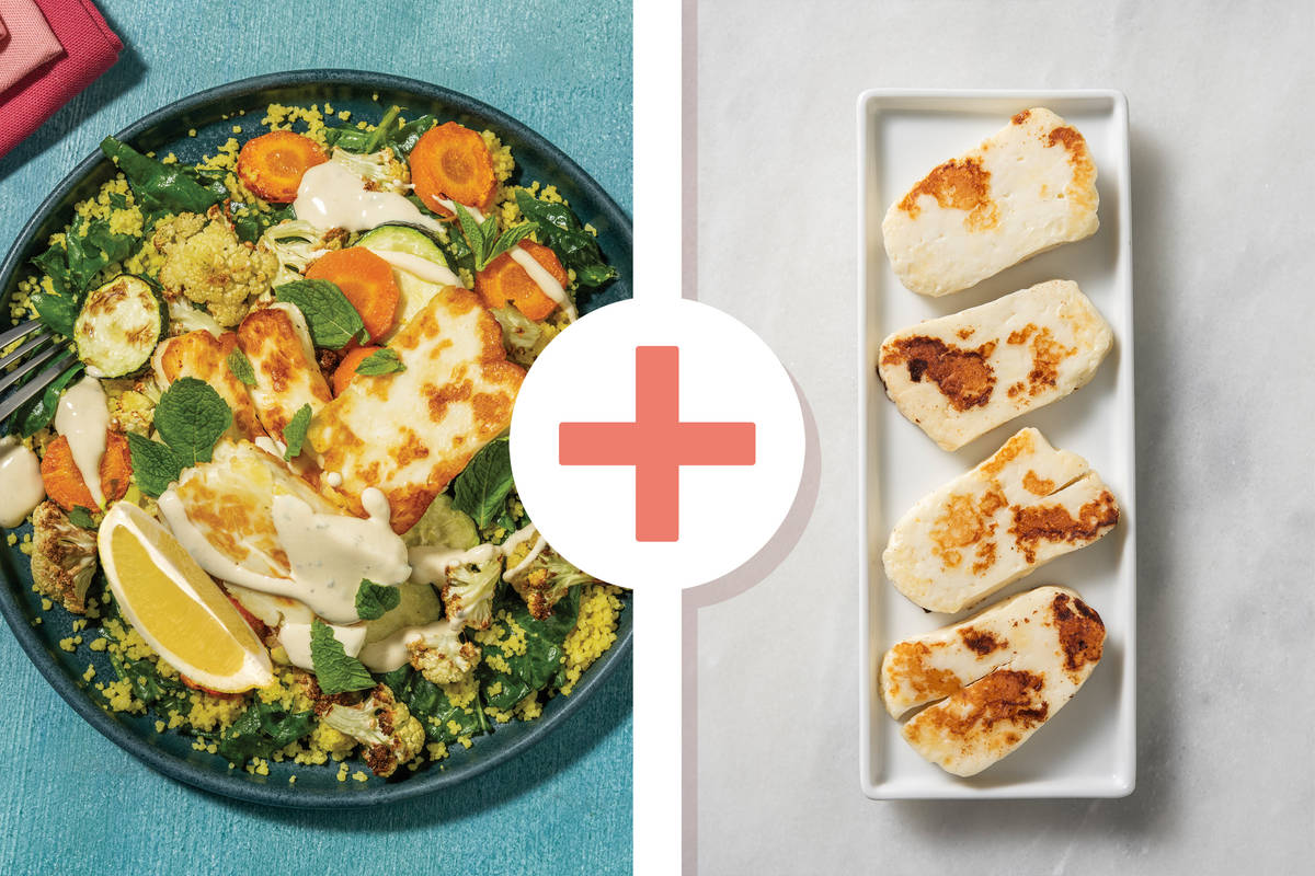 Double Glazed Haloumi & Moroccan Spiced Couscous