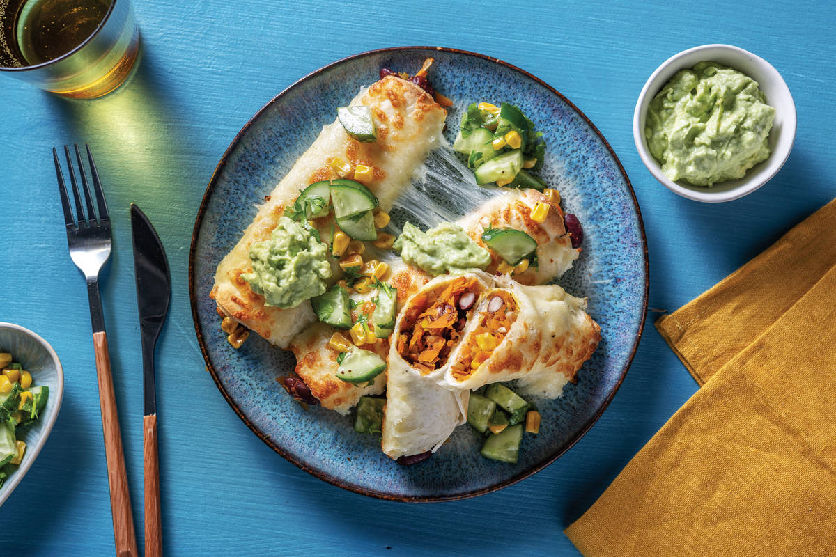 Mexican Bean Enchiladas & Sour Cream