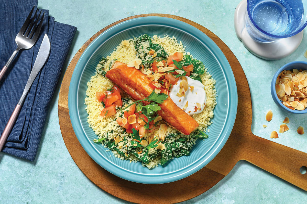 Seared Salmon & Spinach Couscous
