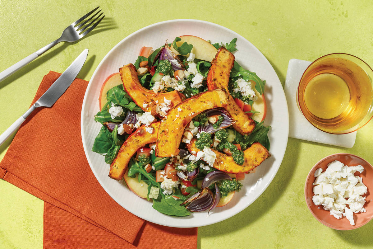 Roast Pumpkin & Basil Pesto Salad