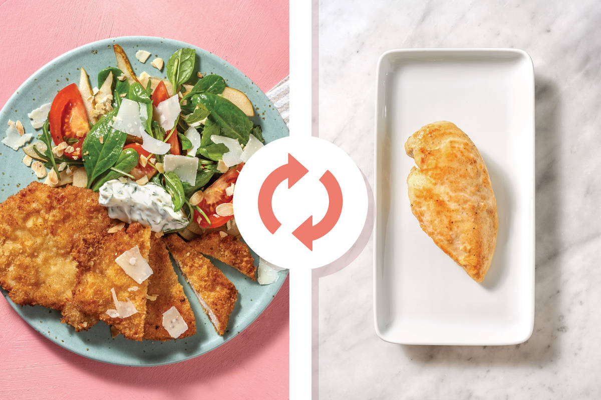 Easy Italian Chicken Cotoletta & Parmesan-Rocket Salad