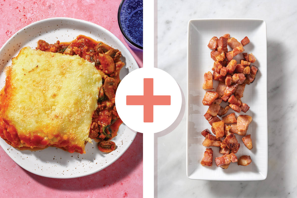 Italian Beef, Bacon & Cauli-Potato Topped Pie