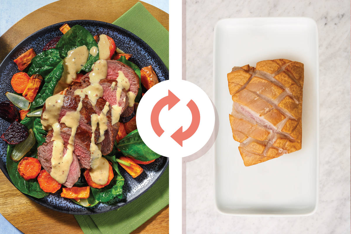 Pork Belly & Roast Veggie Toss