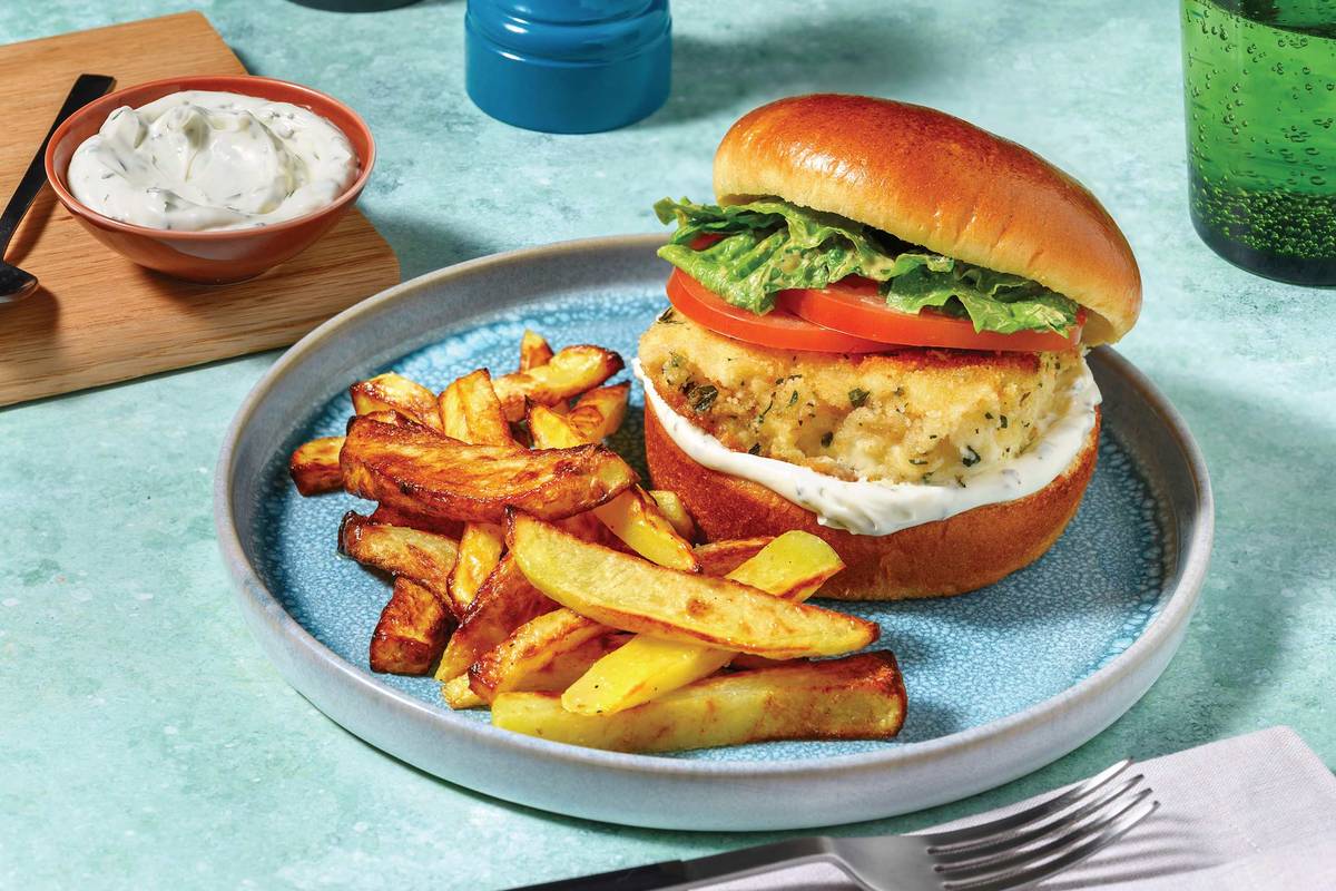 Herby Crumbed Haloumi Burger