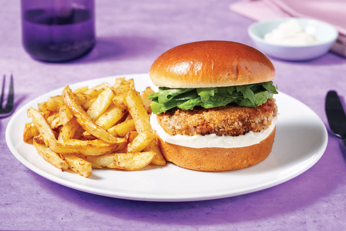 Crumbed Veggie & Avocado Burger