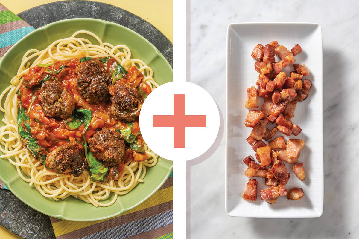 Basil Pesto Beef & Bacon Meatballs