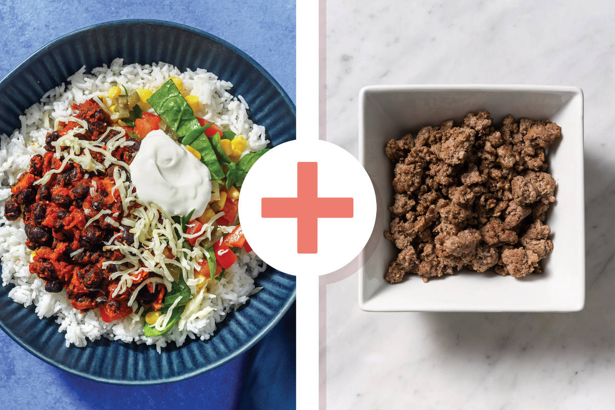 Fiery Mexican Beef & Black Bean Burrito Bowl