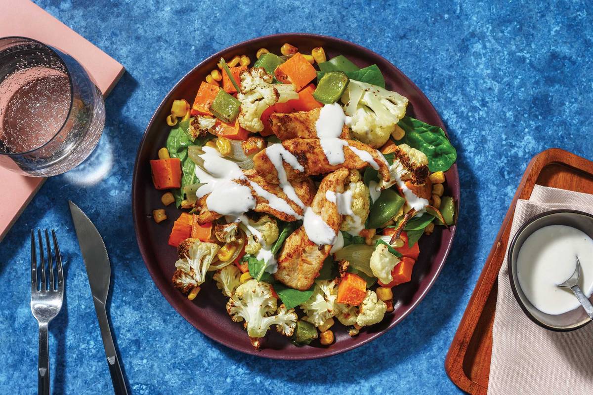 Mexican-Spiced Chicken & Roast Veggie Toss