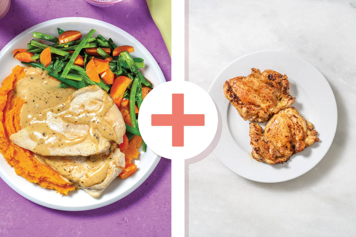 Quick Double Chicken & Creamy Peppercorn Sauce