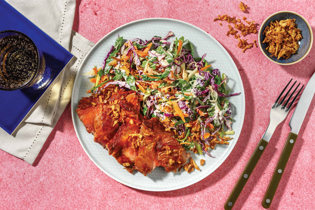 Sichuan-Glazed Roast Lamb Rump & Prawns