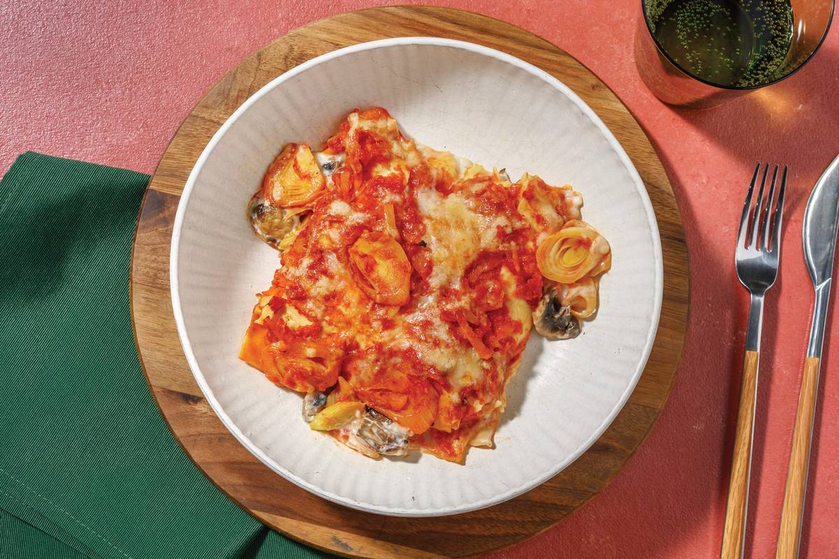 Hearty Mushroom, Beef & Leek Lasagne