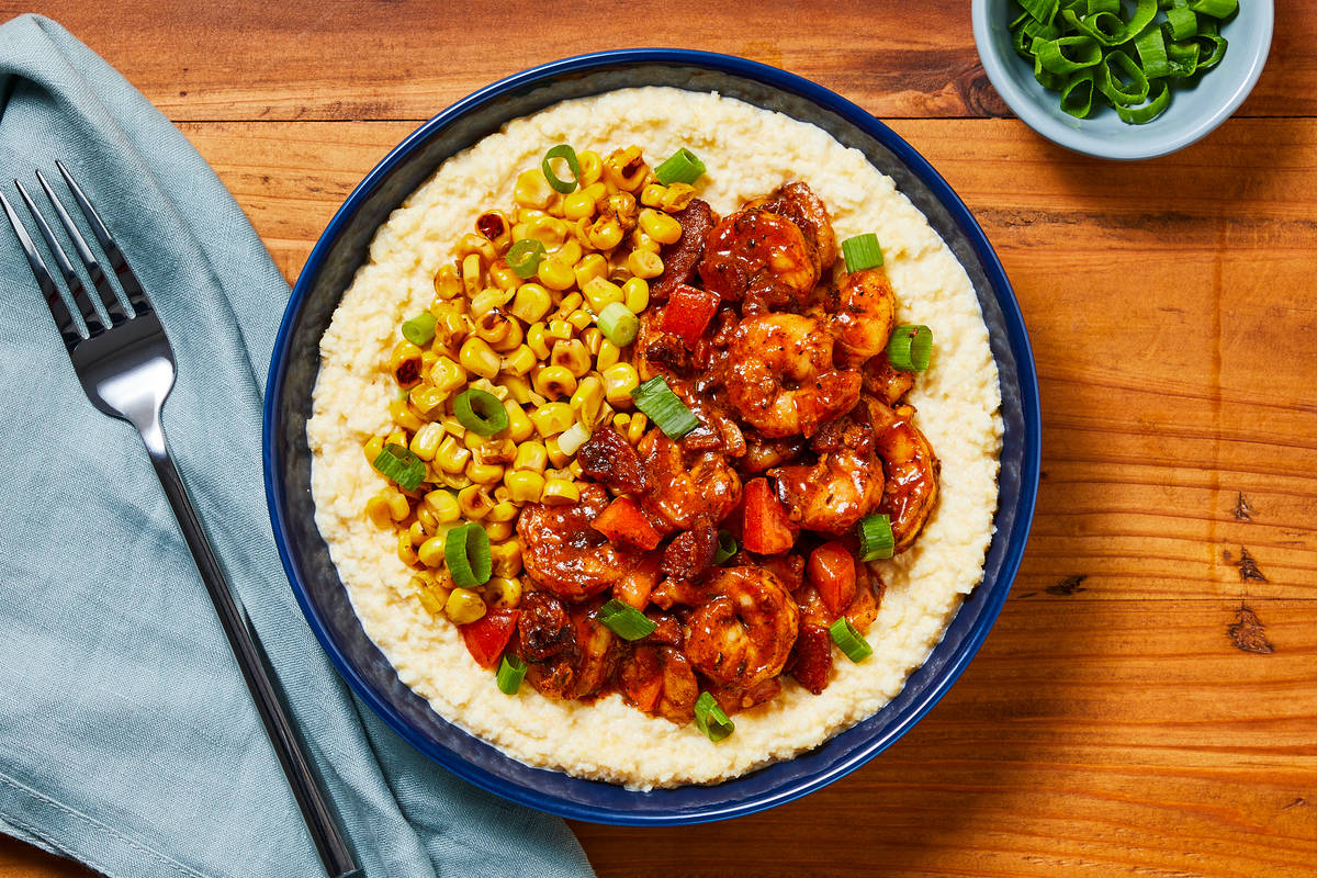 Southern-Style Bacony Shrimp over Grits