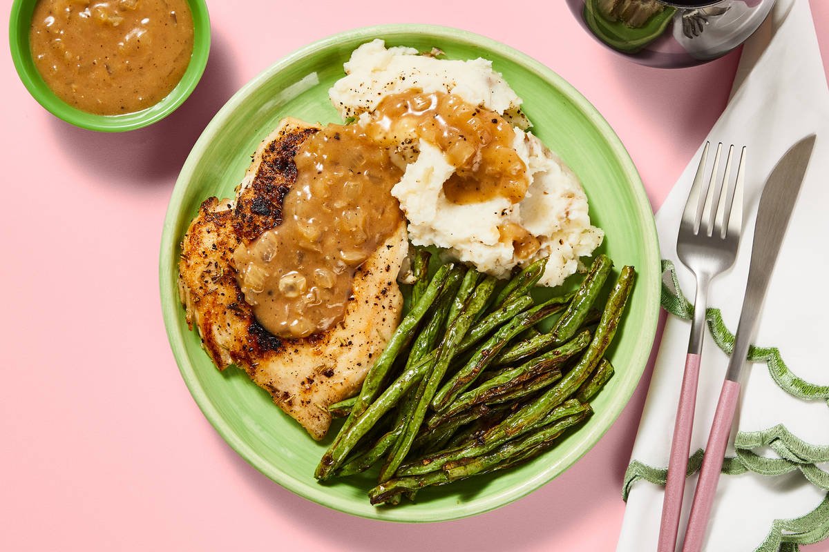 Smothered Chicken with Onion Gravy