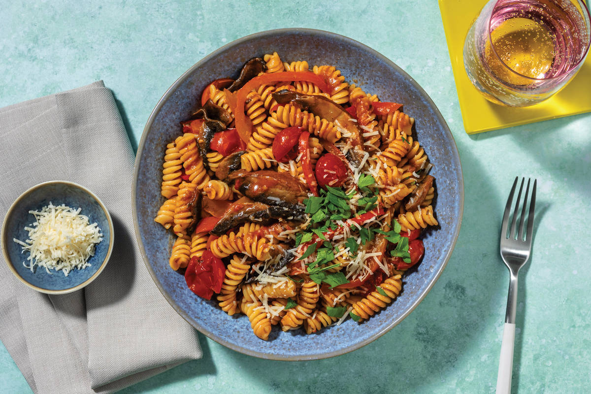 One-Pot Mushroom & Red Wine Jus Penne