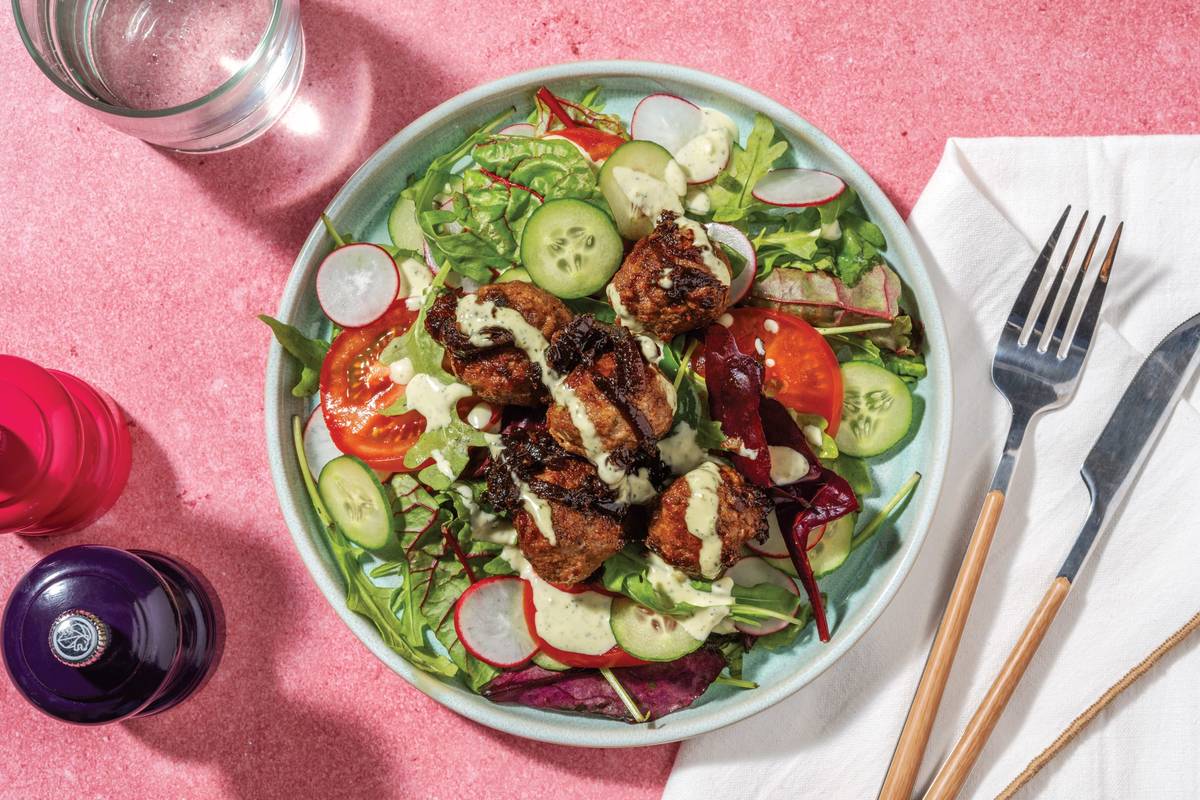 HelloHero: Beef Meatballs & Cheesy Garden Salad